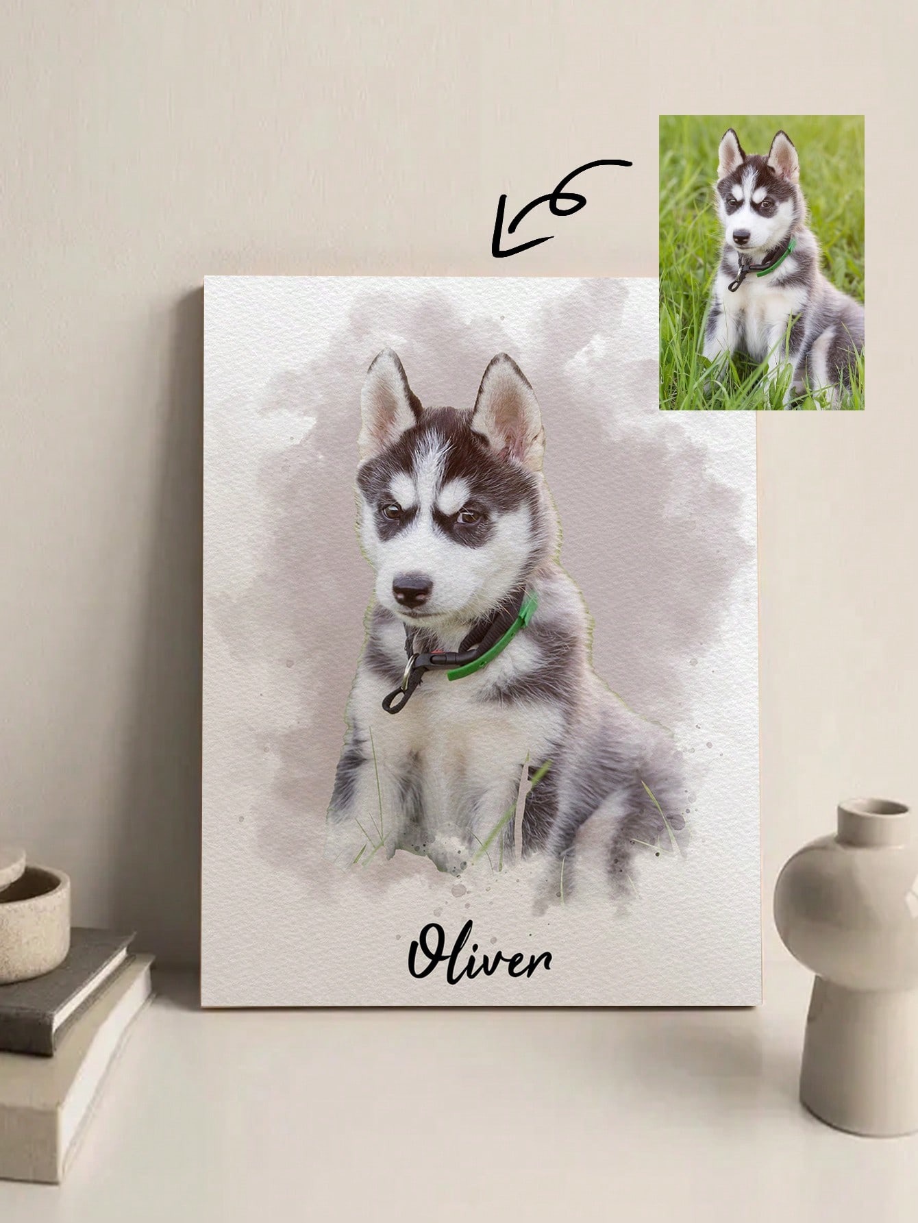 Customized Watercolor Pet Port - Pet Portrait Custom ulasan dan harga