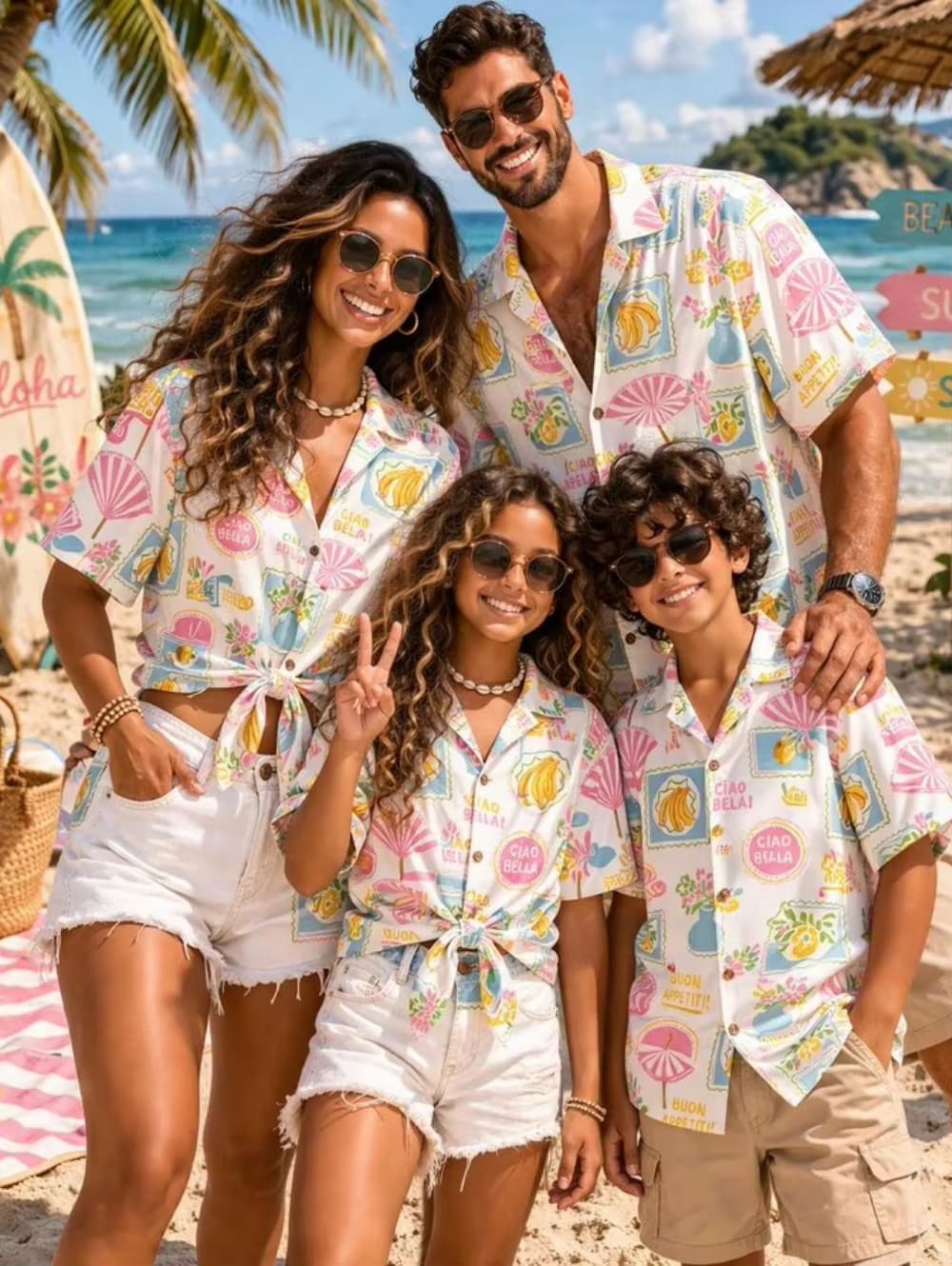Summer Men's Family Wear Beach - Family Tree Print ulasan dan harga