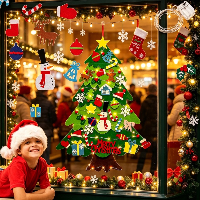 DIY Felt Christmas Tree with D - Family Tree Print ulasan dan harga